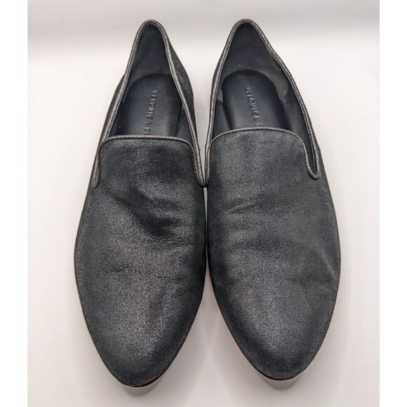 Veronica Beard Griffin 2 Black Metallic Slip-On Loafers Women’s Size 10 Leather - Picture 3 of 7